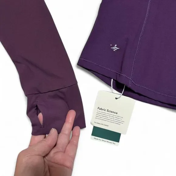 Halara Purple Pleated Zipper Slim Jacket Athletic Jacket Size Small NWT - Picture 3 of 6